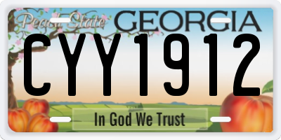 GA license plate CYY1912