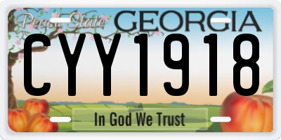 GA license plate CYY1918