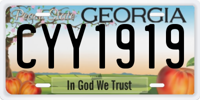 GA license plate CYY1919