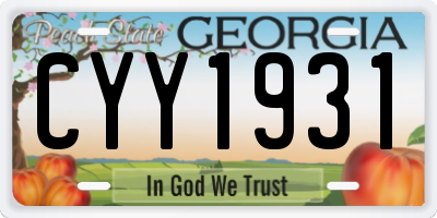GA license plate CYY1931