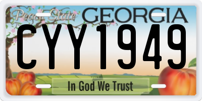 GA license plate CYY1949