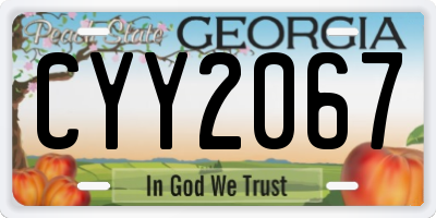 GA license plate CYY2067