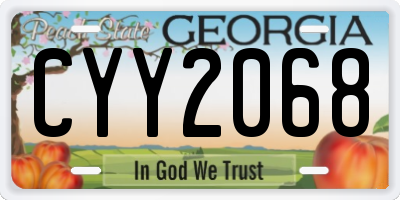 GA license plate CYY2068