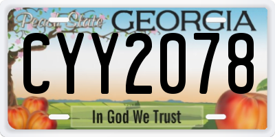 GA license plate CYY2078