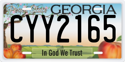 GA license plate CYY2165