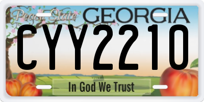 GA license plate CYY2210