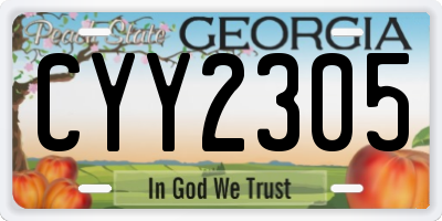 GA license plate CYY2305