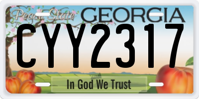 GA license plate CYY2317