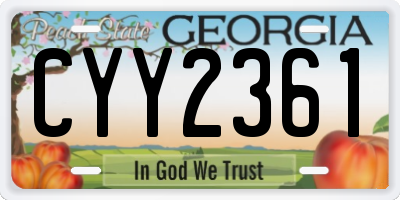 GA license plate CYY2361