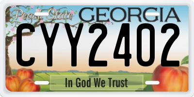 GA license plate CYY2402