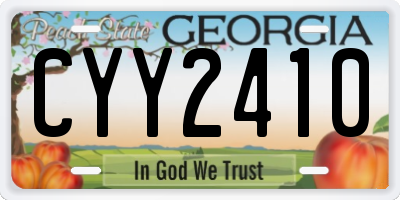 GA license plate CYY2410