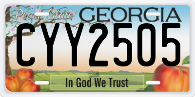 GA license plate CYY2505