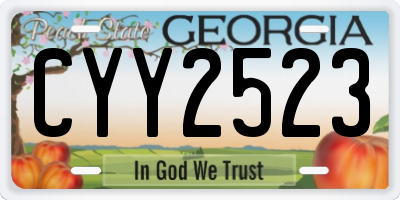 GA license plate CYY2523
