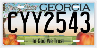 GA license plate CYY2543