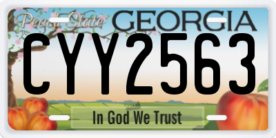 GA license plate CYY2563