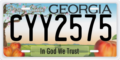 GA license plate CYY2575