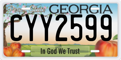 GA license plate CYY2599
