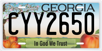 GA license plate CYY2650