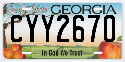GA license plate CYY2670