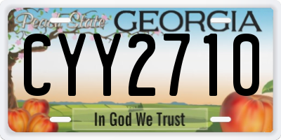 GA license plate CYY2710
