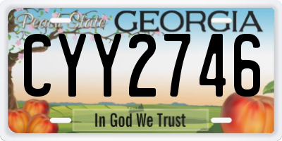 GA license plate CYY2746