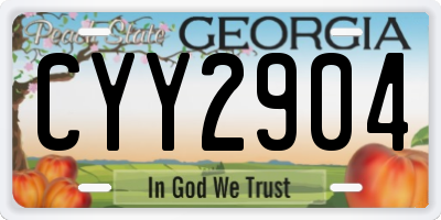 GA license plate CYY2904