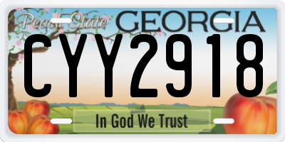GA license plate CYY2918