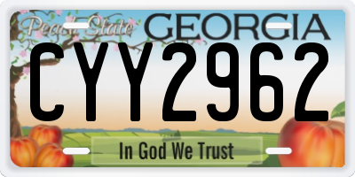GA license plate CYY2962