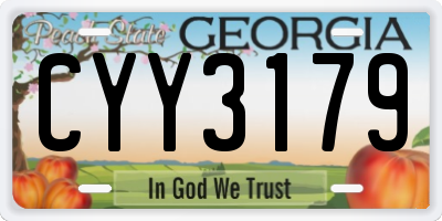 GA license plate CYY3179