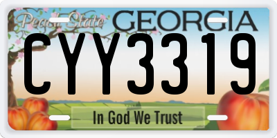 GA license plate CYY3319