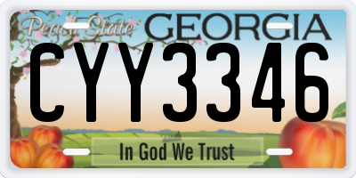GA license plate CYY3346