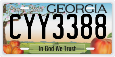 GA license plate CYY3388