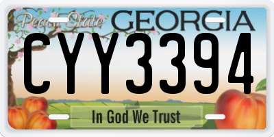 GA license plate CYY3394