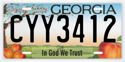 GA license plate CYY3412