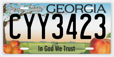 GA license plate CYY3423