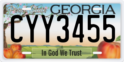 GA license plate CYY3455