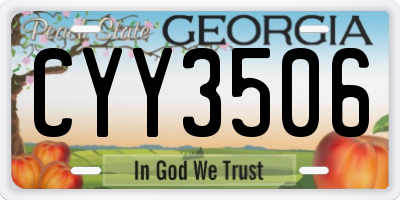 GA license plate CYY3506