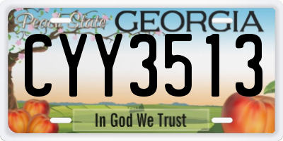 GA license plate CYY3513