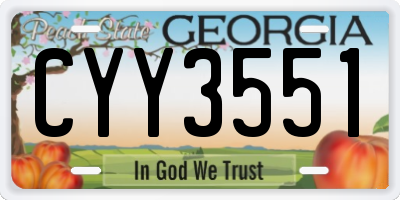 GA license plate CYY3551