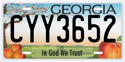 GA license plate CYY3652