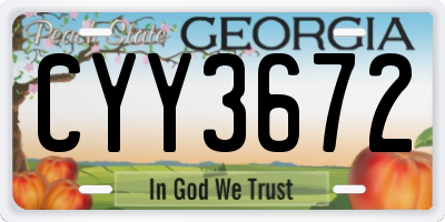 GA license plate CYY3672