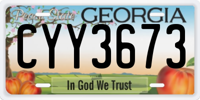 GA license plate CYY3673