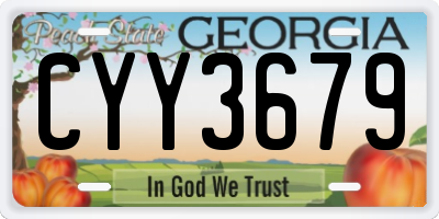 GA license plate CYY3679