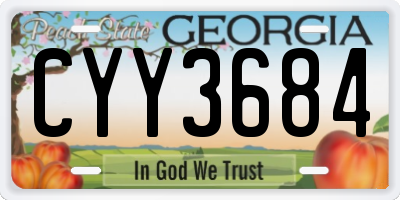 GA license plate CYY3684