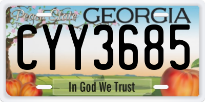 GA license plate CYY3685