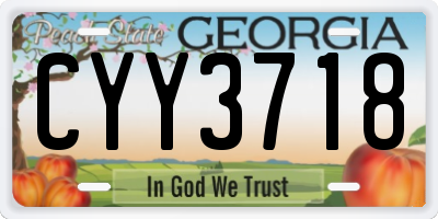 GA license plate CYY3718