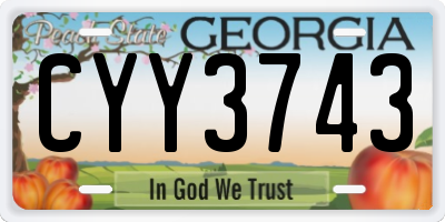 GA license plate CYY3743
