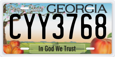 GA license plate CYY3768