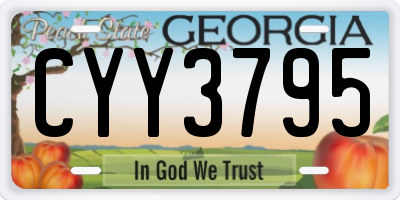GA license plate CYY3795