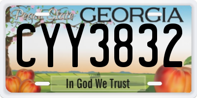 GA license plate CYY3832